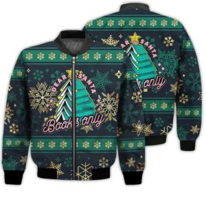 Merry Christmas Funny Christmas Books Retro Christmas Holiday Gifts Unisex 3D Bomber Jacket