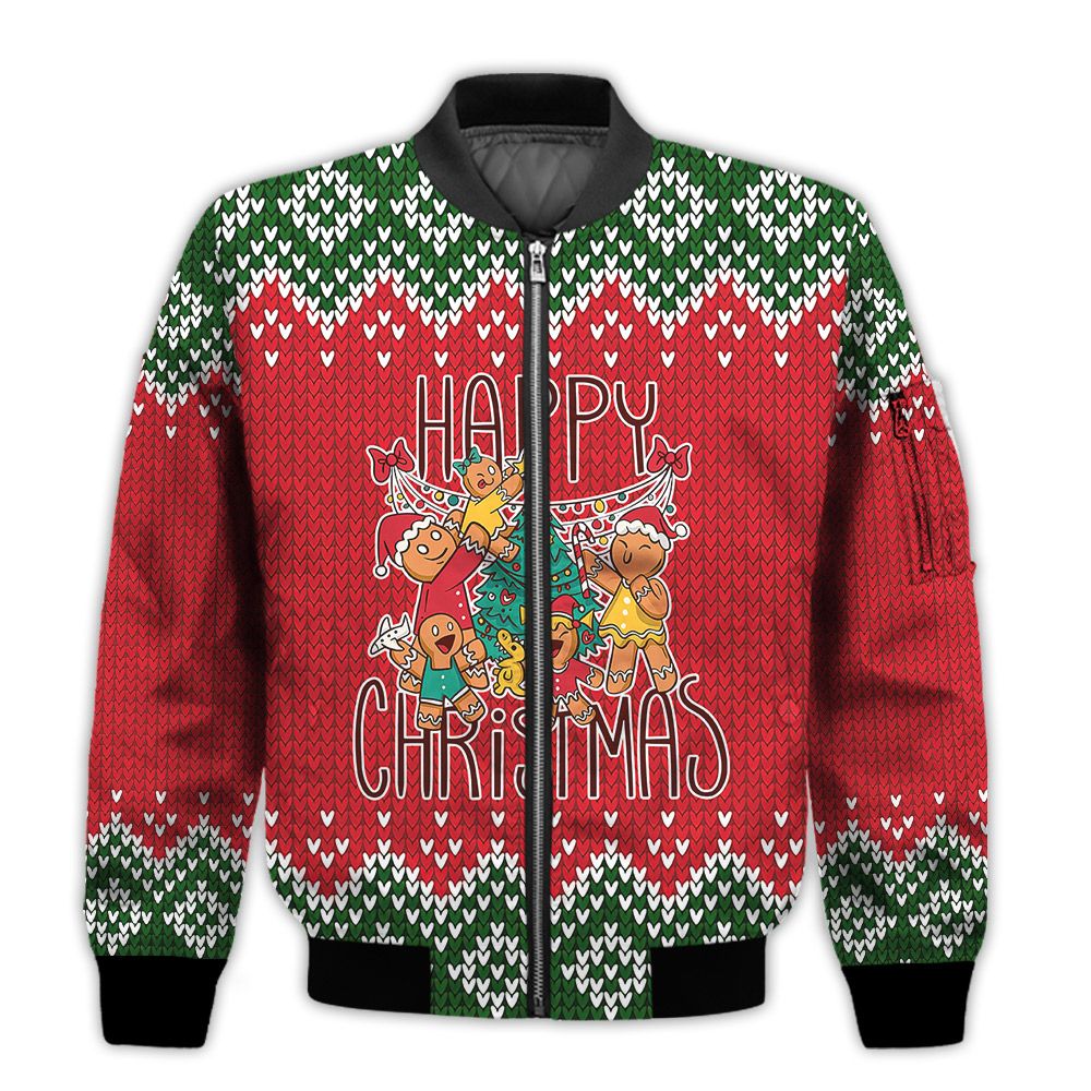 Merry-Christmas-Gingerbread-Cookies-Christmas-Retro-Christmas-Holiday-Gifts-Unisex-3D-Bomber-Jacket-1