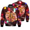 Merry Christmas Giraffe Retro Christmas Holiday Gifts Unisex 3D Bomber