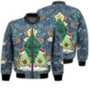 Merry Christmas Happy Avocado Retro Christmas Holiday Gifts Unisex 3D Bomber Jacket
