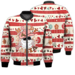 Merry Christmas Howdy Santa Retro Christmas Holiday Gifts Unisex 3D Bomber Bomber Jacket