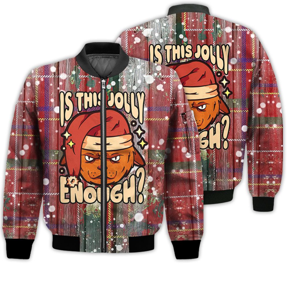 Merry Christmas Is This Jolly Enough Cat Retro Christmas Holiday Gifts Unisex 3D Bomber Bomber Jacket Merry Christmas Is This Jolly Enough Cat Retro Christmas Holiday Gifts Unisex 3D Bomber Bomber Jacket