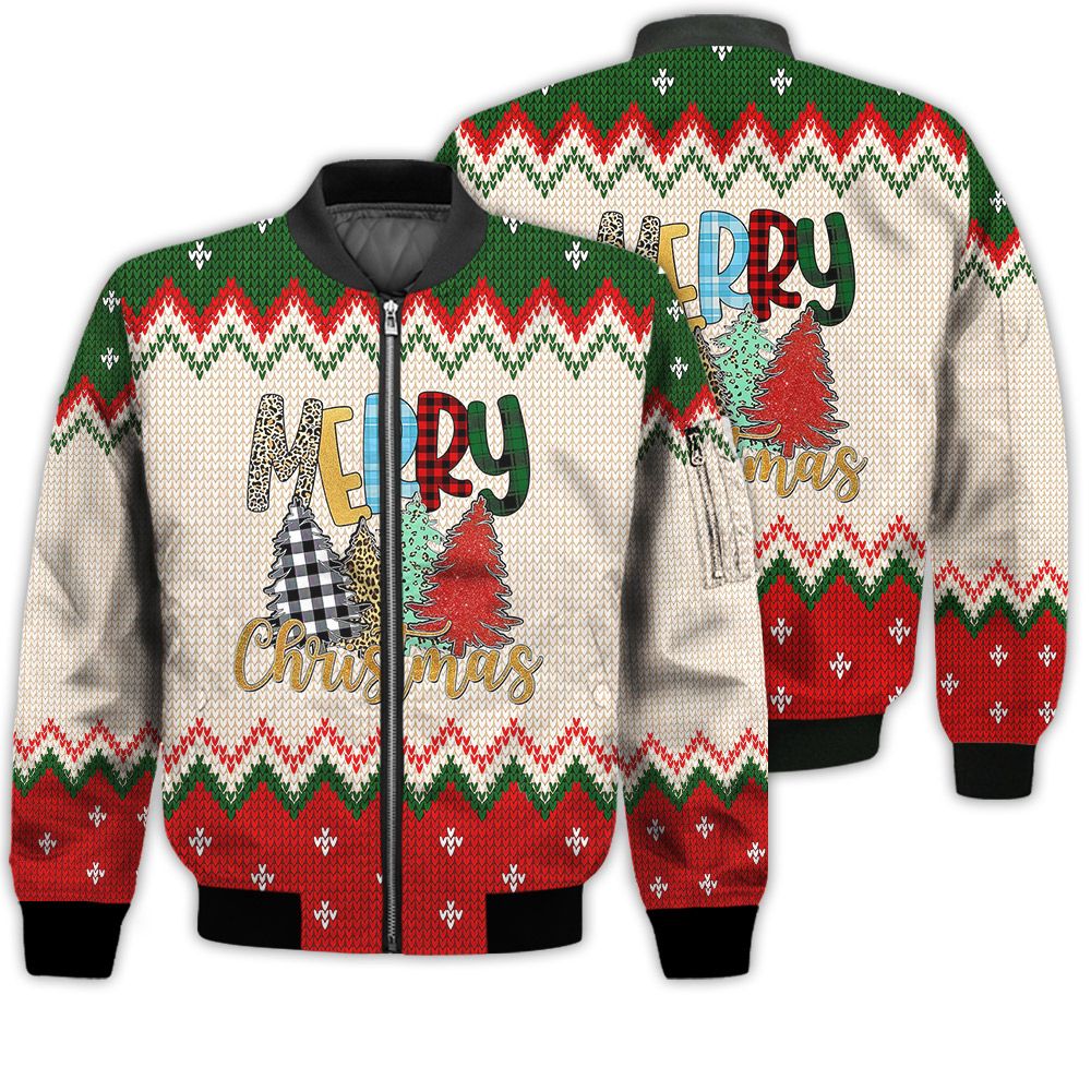 Merry Christmas Leopard Retro Christmas Holiday Gifts Unisex 3D Bomber Bomber Jacket Merry Christmas Leopard Retro Christmas Holiday Gifts Unisex 3D Bomber Bomber Jacket