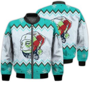 Merry Christmas Meowy Retro Christmas Holiday Gifts Unisex 3D Bomber Bomber Jacket