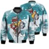 Merry Christmas One Night Out Santa Motorbike Retro Christmas Holiday Gifts Unisex 3D Bomber Bomber Jacket
