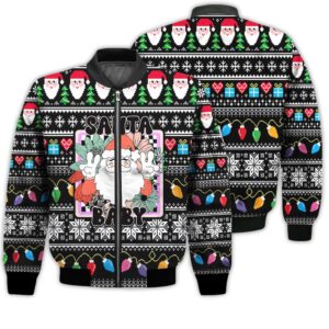 Merry Christmas Santa Baby Retro Christmas Holiday Gifts Unisex 3D Bomber Jacket
