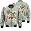 Merry Christmas Santa Claus Clothes In The Beach Retro Christmas Holiday Gifts Unisex 3D Bomber Bomber Jacket