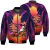 Merry Christmas Santa Claus Tropical Retro Christmas Holiday Gifts Unisex 3D Bomber Bomber Jacket
