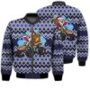 Merry Christmas Santa Riding A Monster Truck Retro Christmas Holiday Gifts Unisex 3D Bomber Bomber Jacket