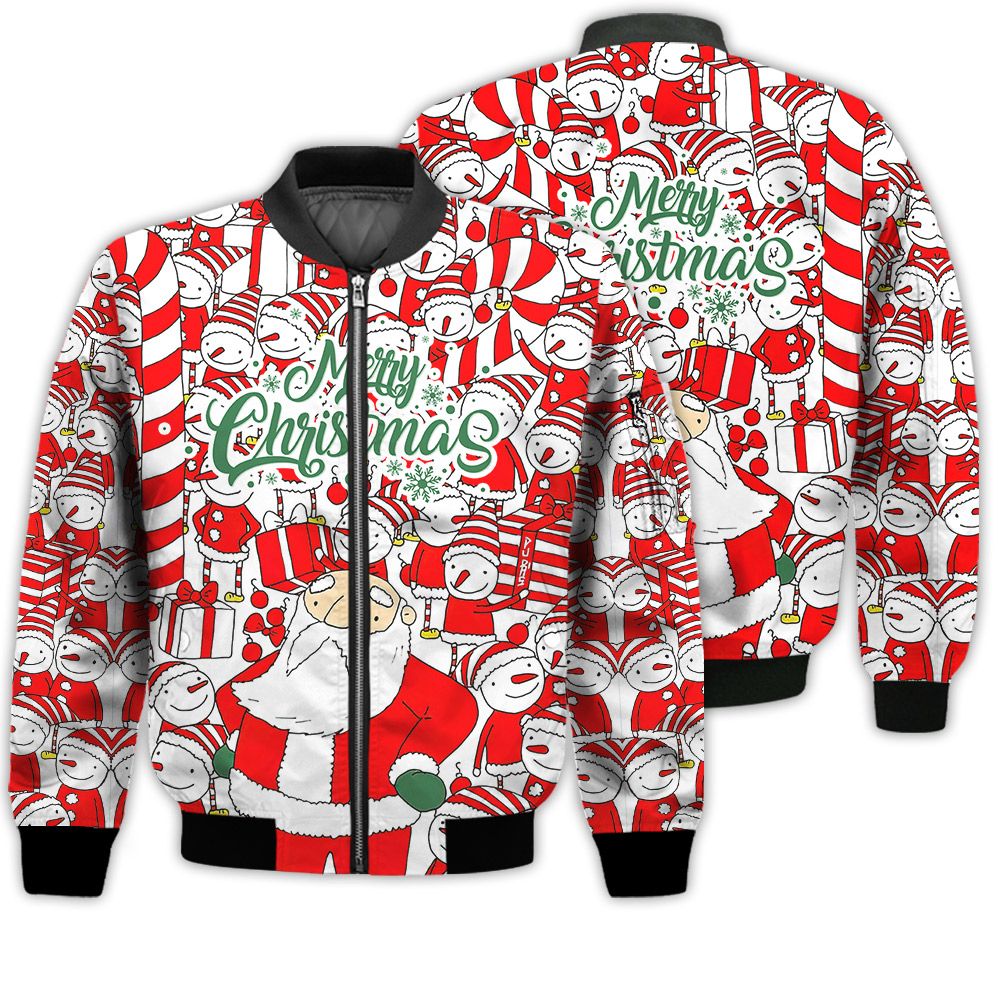 Merry Christmas Santa's Elf Funny Pattern Retro Christmas Holiday Gifts Unisex 3D Bomber Bomber Jacket Merry Christmas Santa's Elf Funny Pattern Retro Christmas Holiday Gifts Unisex 3D Bomber Bomber Jacket