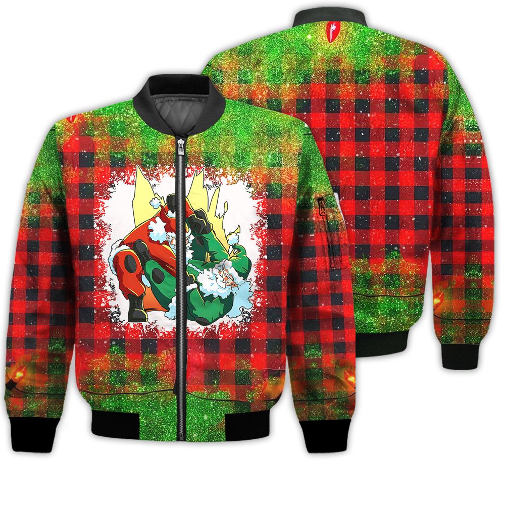 Merry Christmas Santas Fight Retro Christmas Holiday Gifts Unisex 3D Bomber Bomber Jacket Merry Christmas Santas Fight Retro Christmas Holiday Gifts Unisex 3D Bomber Bomber Jacket