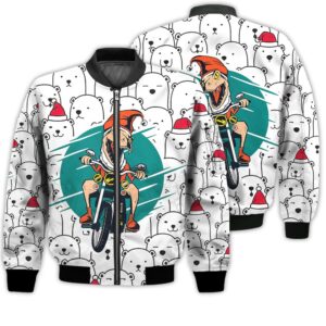 Merry Christmas T-rex Christmas Retro Christmas Holiday Gifts Unisex 3D Bomber Jacket