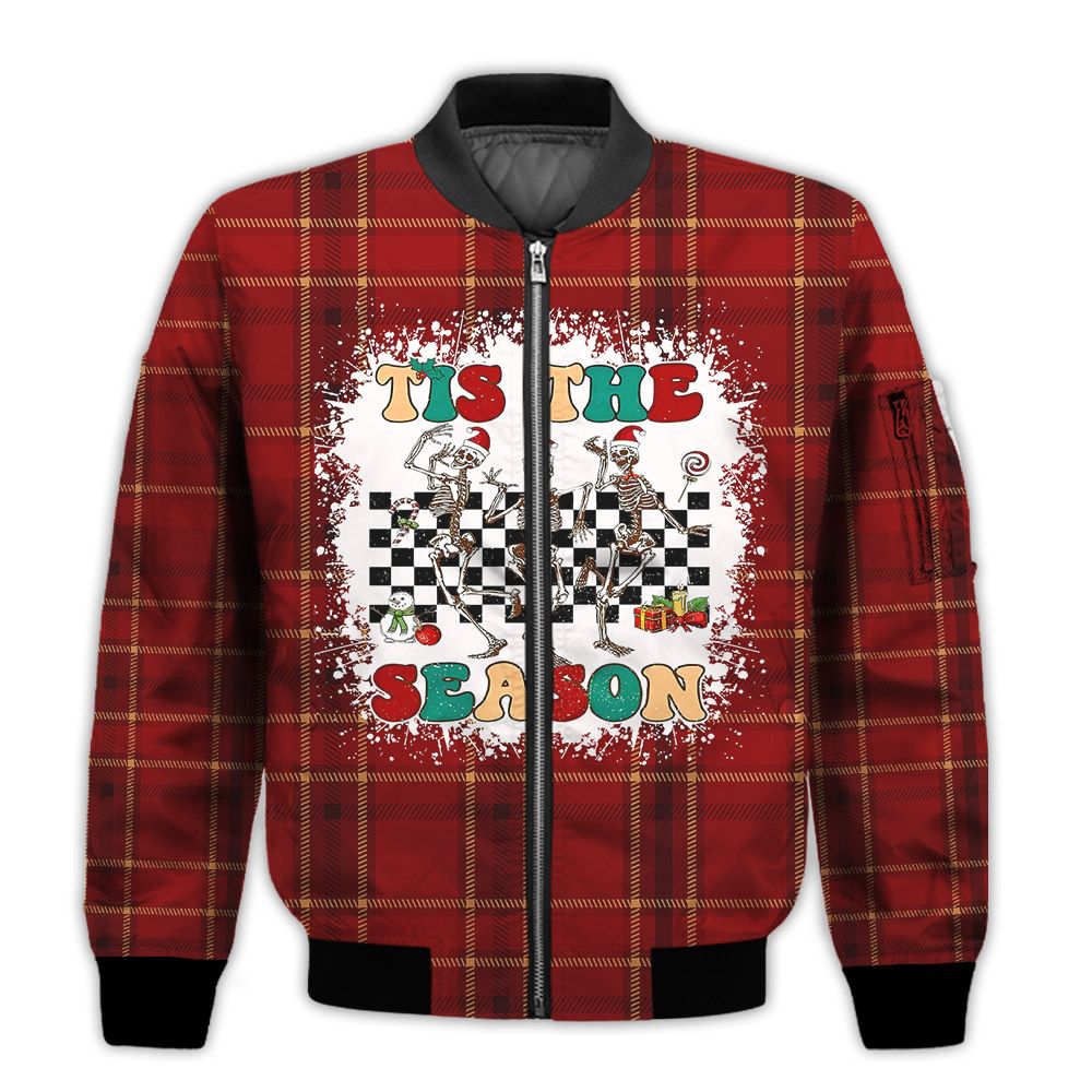 Merry-Christmas-Tis-The-Season-Retro-Christmas-Holiday-Gifts-Unisex-3D-Bomber-Jacket-1