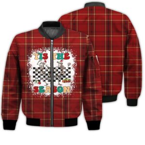 Merry Christmas Tis The Season Retro Christmas Holiday Gifts Unisex 3D Bomber Jacket