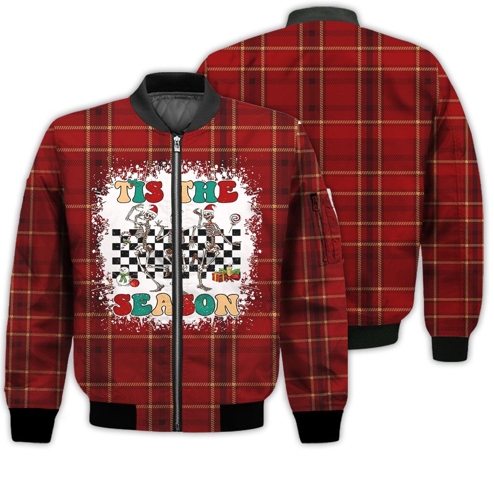 Merry Christmas Tis The Season Retro Christmas Holiday Gifts Unisex 3D Bomber Jacket Merry Christmas Tis The Season Retro Christmas Holiday Gifts Unisex 3D Bomber Jacket