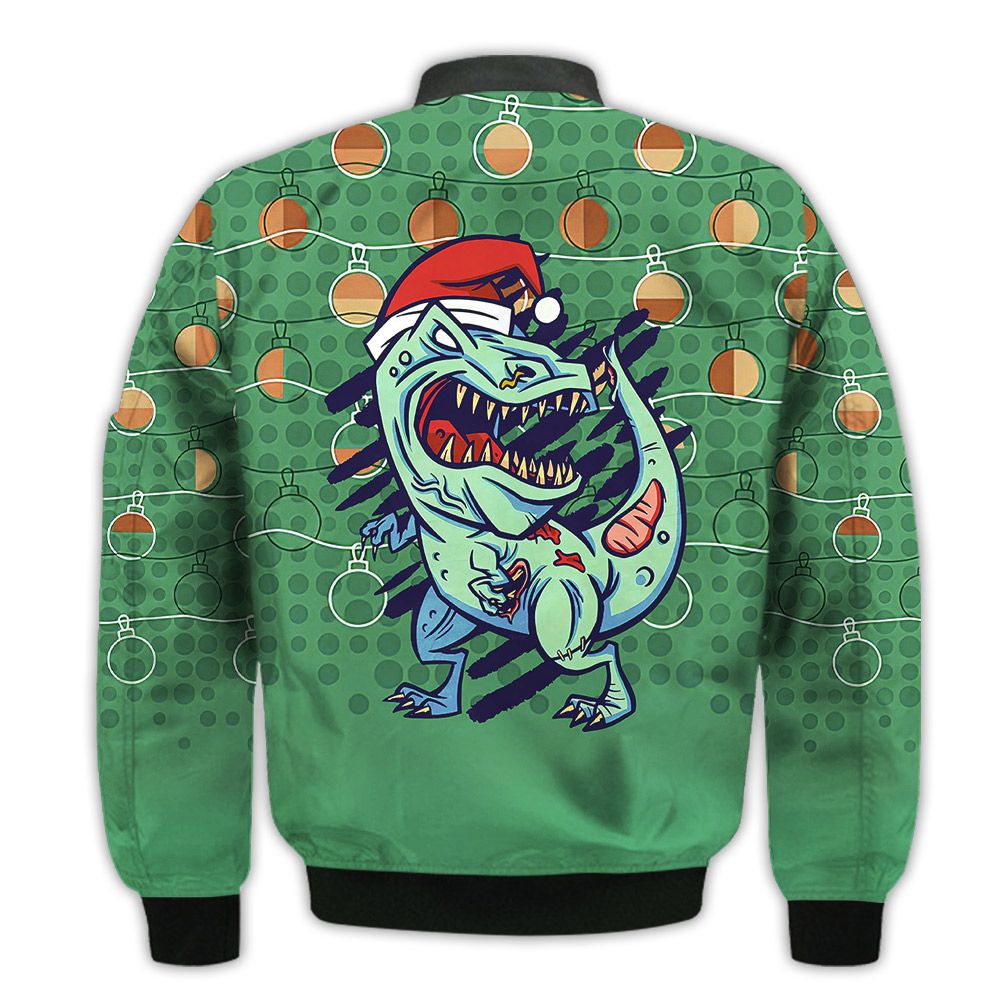 Merry-Christmas-Zombie-T-rex-Dinosaur-Retro-Christmas-Holiday-Gifts-Unisex-3D-Bomber-Jacket-2