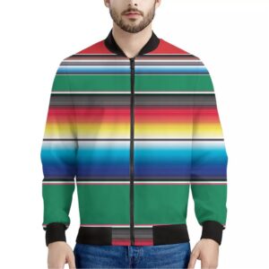 Mexican Striped Blanket Pattern Print Men's Bomber Jacket