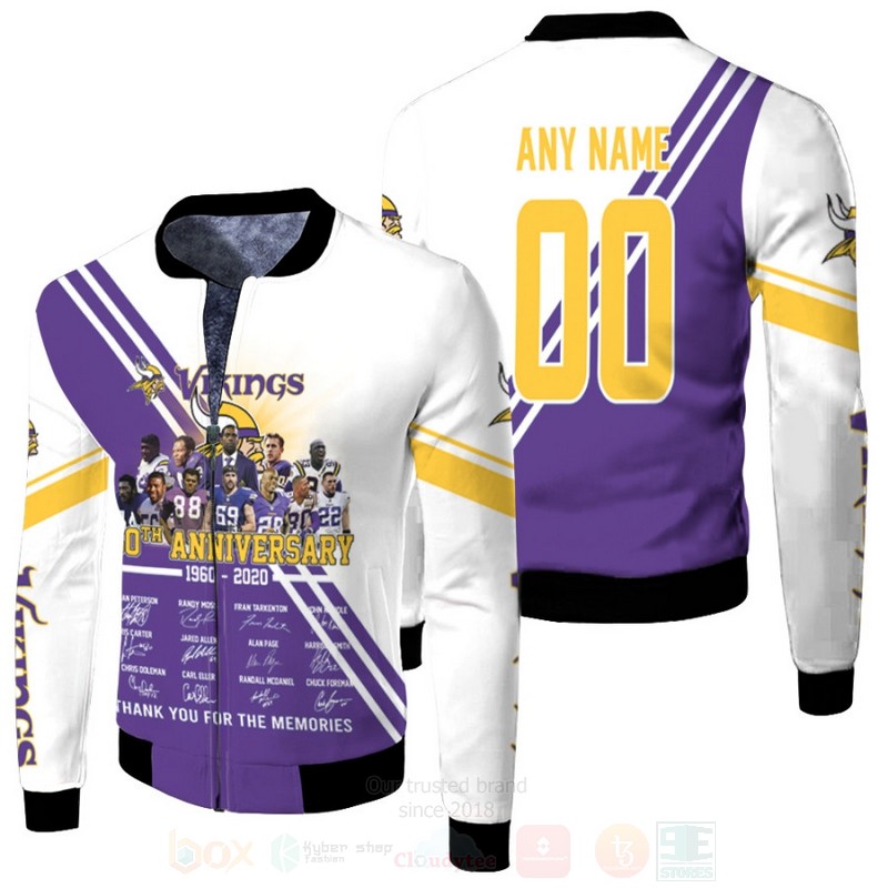 Minesota Vikings 60Th Anniversary 1960 2020 Personalized 3D Bomber Jacket Minesota Vikings 60Th Anniversary 1960 2020 Personalized 3D Bomber Jacket