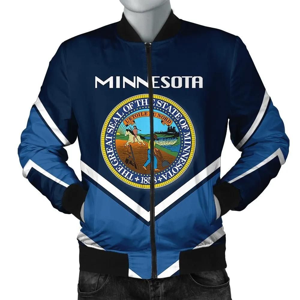 Minnesota Coat Of Arms Men Bomber Jacket Lucian Style J5W Bomber Jacket Minnesota Coat Of Arms Men Bomber Jacket Lucian Style J5W Bomber Jacket