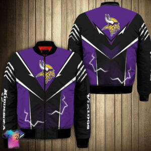 Minnesota Vikings Nfl All Over Printed Bomber Jacket
