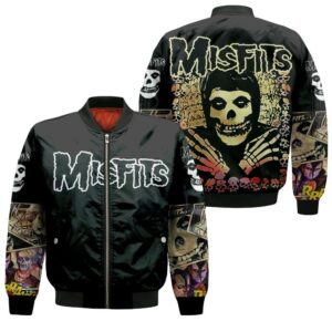 Misfits Punk Rock Band Skull Skeleton For Fan 3D Bomber Jacket