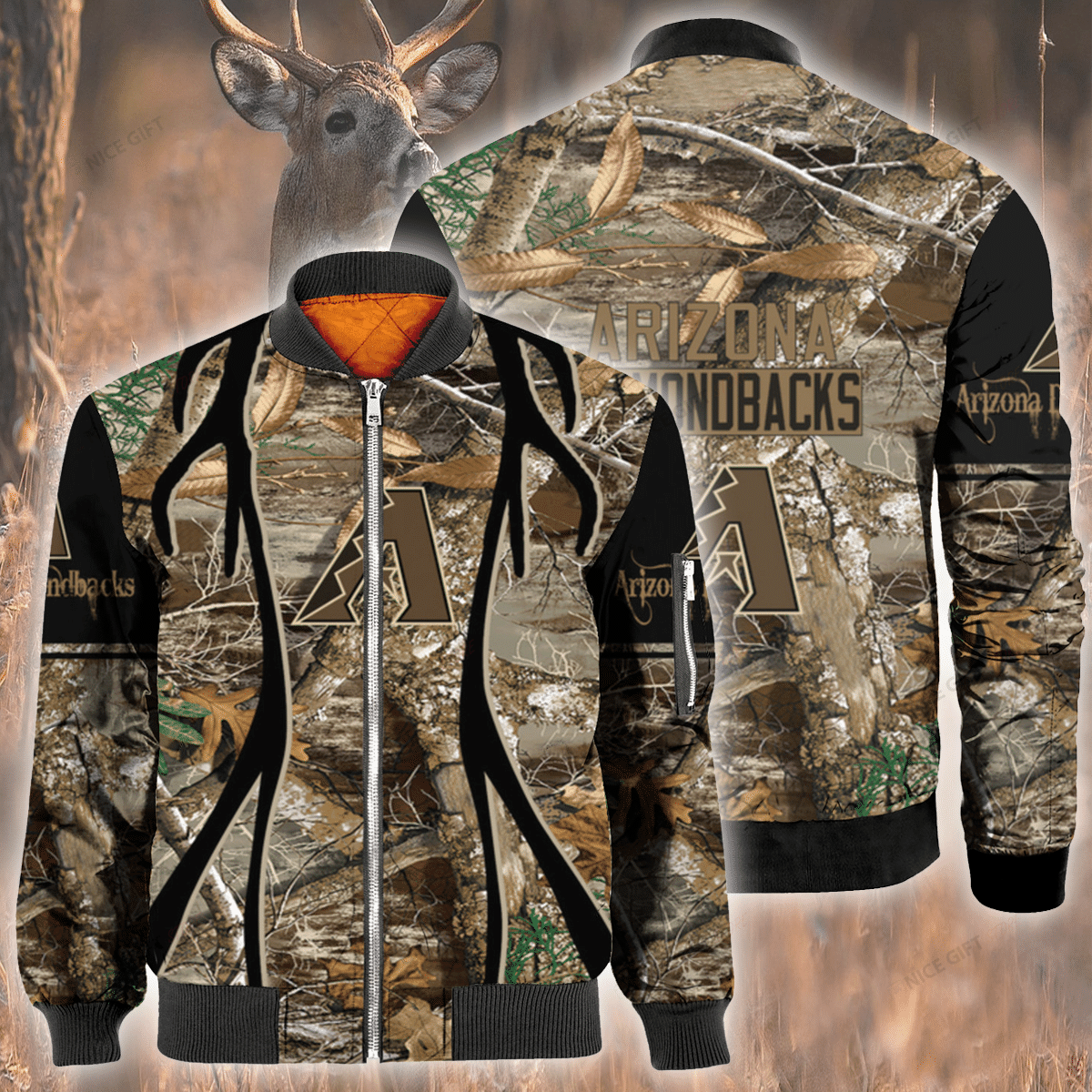 Mlb Arizona Diamondbacks Hunting Bomber Jacket Mlb Arizona Diamondbacks Hunting Bomber Jacket