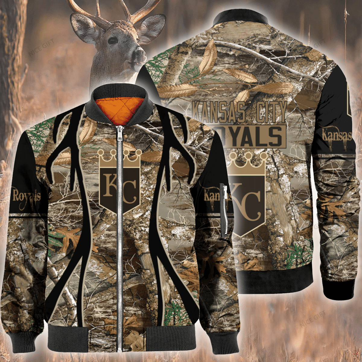 Mlb Kansas City Royals Hunting Bomber Jacket Mlb Kansas City Royals Hunting Bomber Jacket