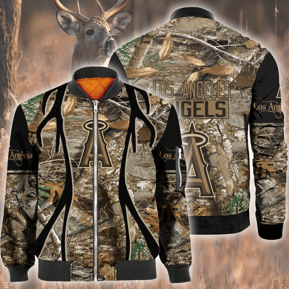 Mlb Los Angeles Angels Hunting Bomber Jacket Mlb Los Angeles Angels Hunting Bomber Jacket