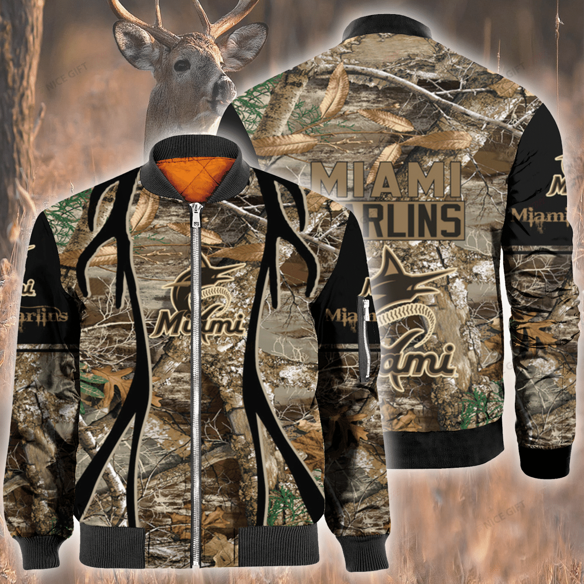 Mlb Miami Marlins Hunting Bomber Jacket Mlb Miami Marlins Hunting Bomber Jacket
