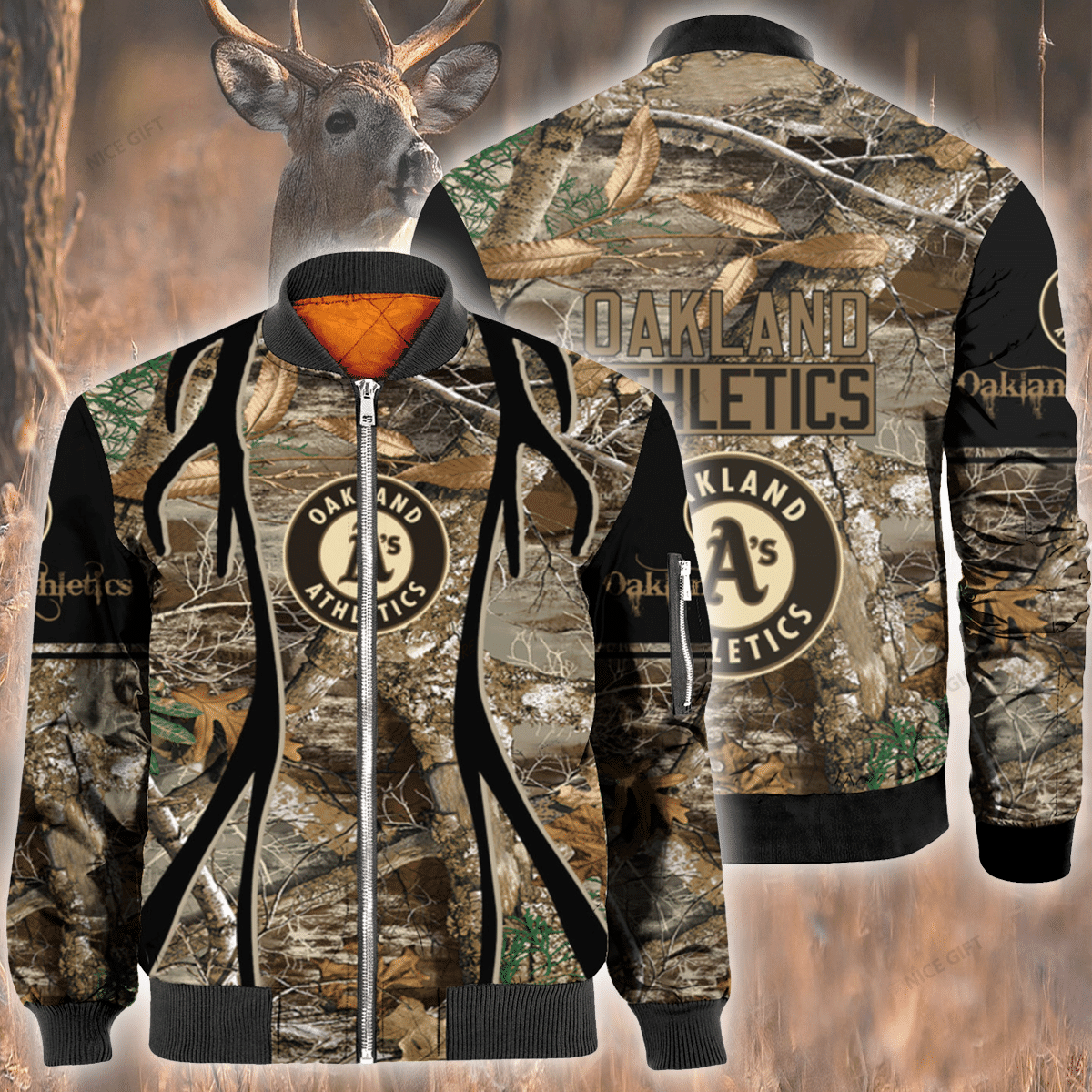 Mlb Oakland Athletics Hunting Bomber Jacket Mlb Oakland Athletics Hunting Bomber Jacket