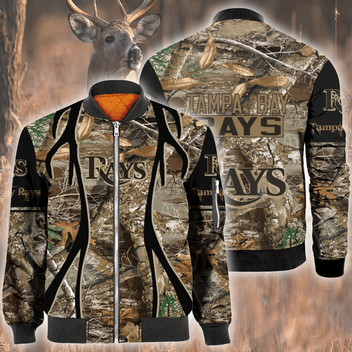 Mlb Tampa Bay Rays Hunting Bomber Jacket Mlb Tampa Bay Rays Hunting Bomber Jacket