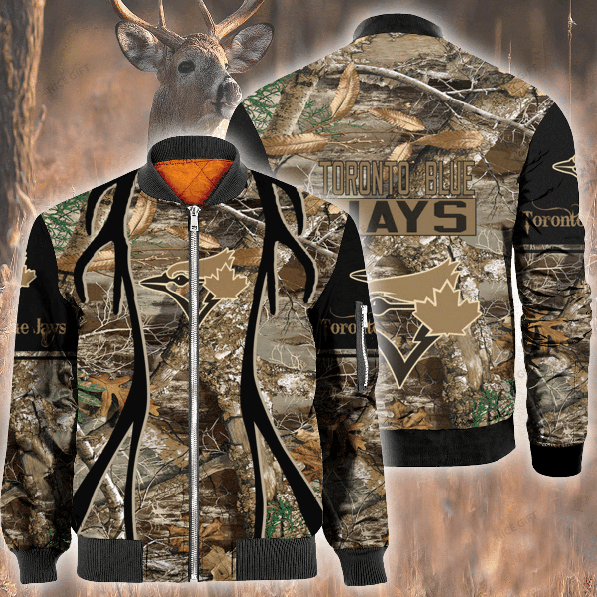 Mlb Toronto Blue Jays Hunting Bomber Jacket Mlb Toronto Blue Jays Hunting Bomber Jacket