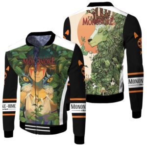 Mononoke san with painted face Wolf Girl Beautiful Princess Mononoke Fans Gift Bomber Jacket