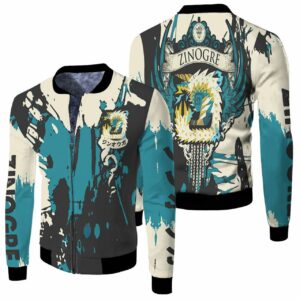 Monster Hunter World Game Zinogre All Printed 3D T Shirt Hoodie Sweater Bomber Jacket Model 3901 Bomber Jacket