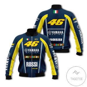Moto Gp Motocross Valentino Rossi Yamaha Branded Unisex Racing 3D Bomber Jacket