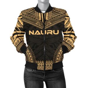 Nauru Polynesian Chief Women'S Bomber Jacket - Gold Version - Bn10 Bomber Jacket