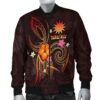 Nauru Polynesian Men's Bomber Jacket - Legend of Nauru (Red) - BN15 Bomber Jacket