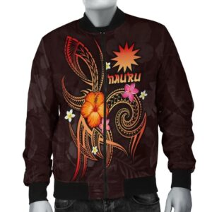 Nauru Polynesian Men's Bomber Jacket - Legend of Nauru (Red) - BN15 Bomber Jacket