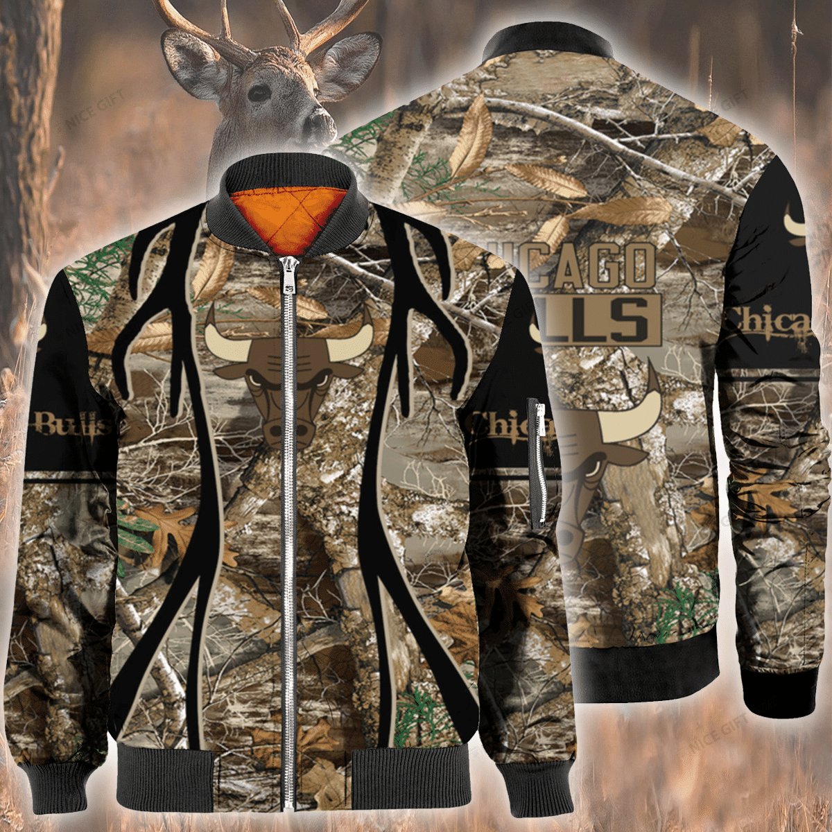 Nba Chicago Bulls Hunting Bomber Jacket Nba Chicago Bulls Hunting Bomber Jacket