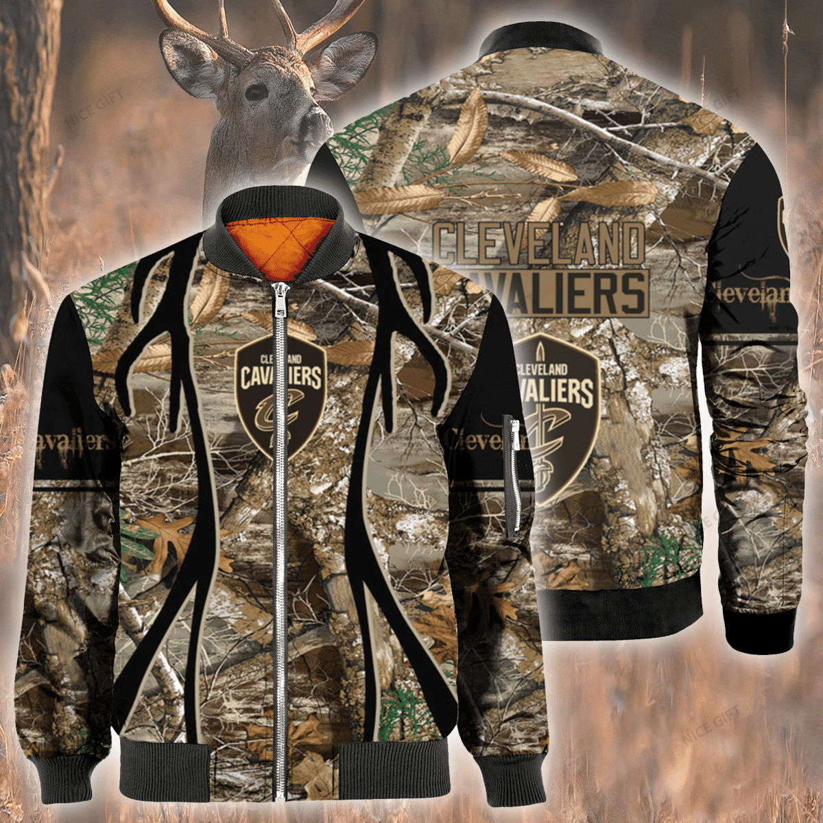 Nba Cleveland Cavaliers Hunting Bomber Jacket Nba Cleveland Cavaliers Hunting Bomber Jacket