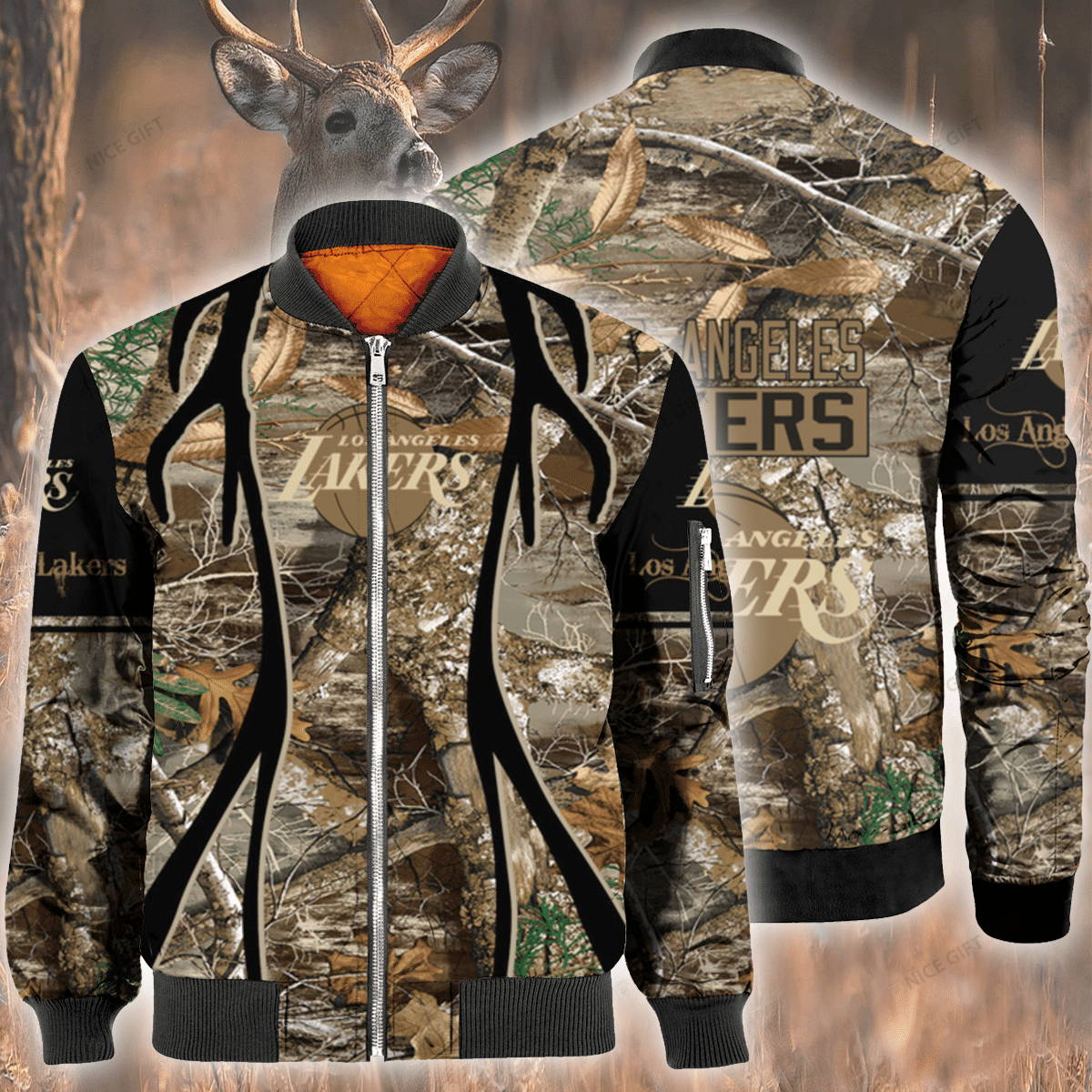Nba Los Angeles Lakers Hunting Bomber Jacket Nba Los Angeles Lakers Hunting Bomber Jacket