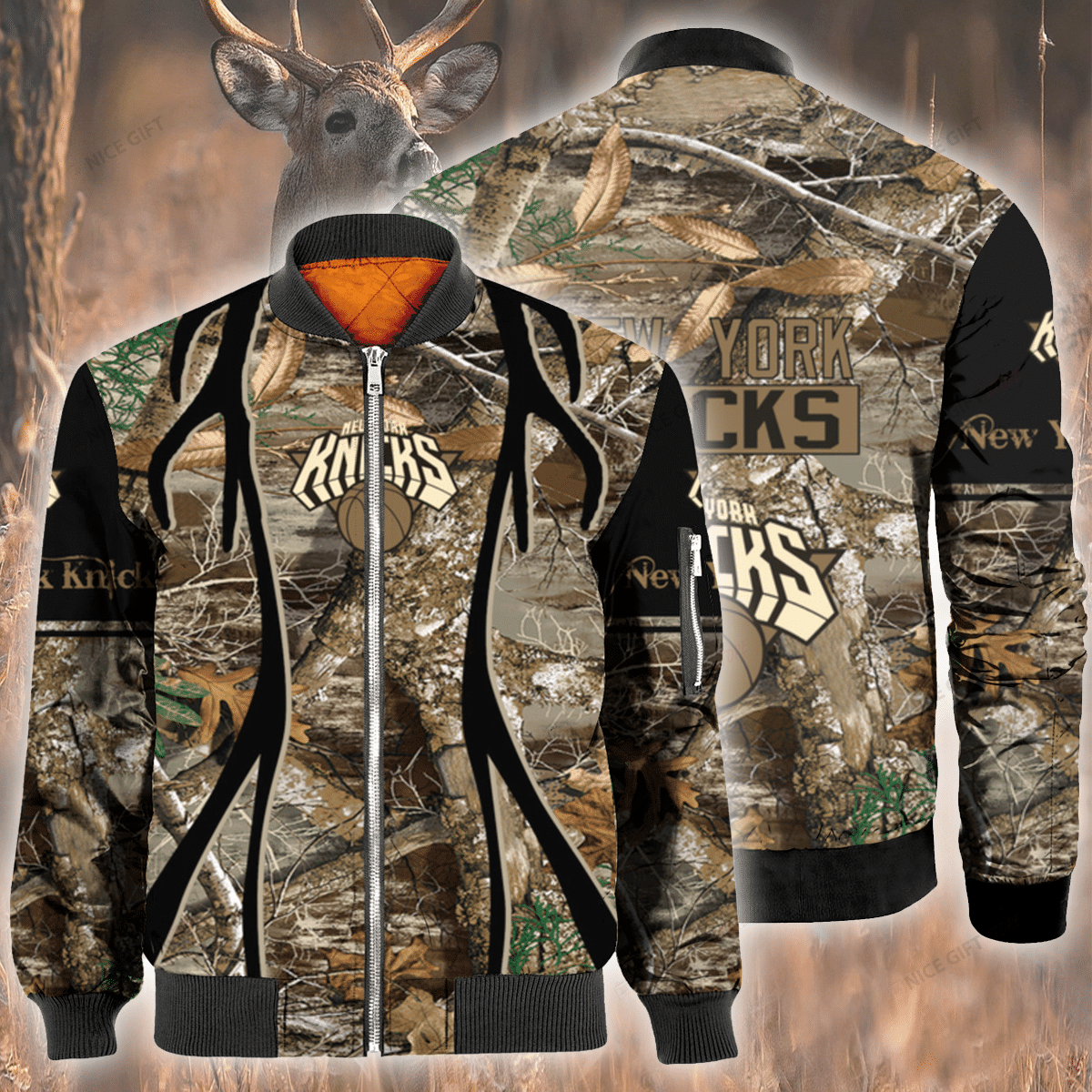 Nba New York Knicks Hunting Bomber Jacket Nba New York Knicks Hunting Bomber Jacket