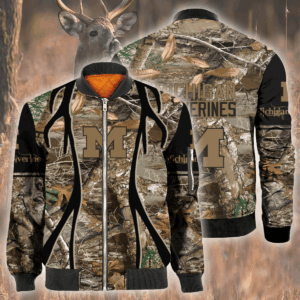 Ncaa Michigan Wolverines Hunting Bomber Jacket
