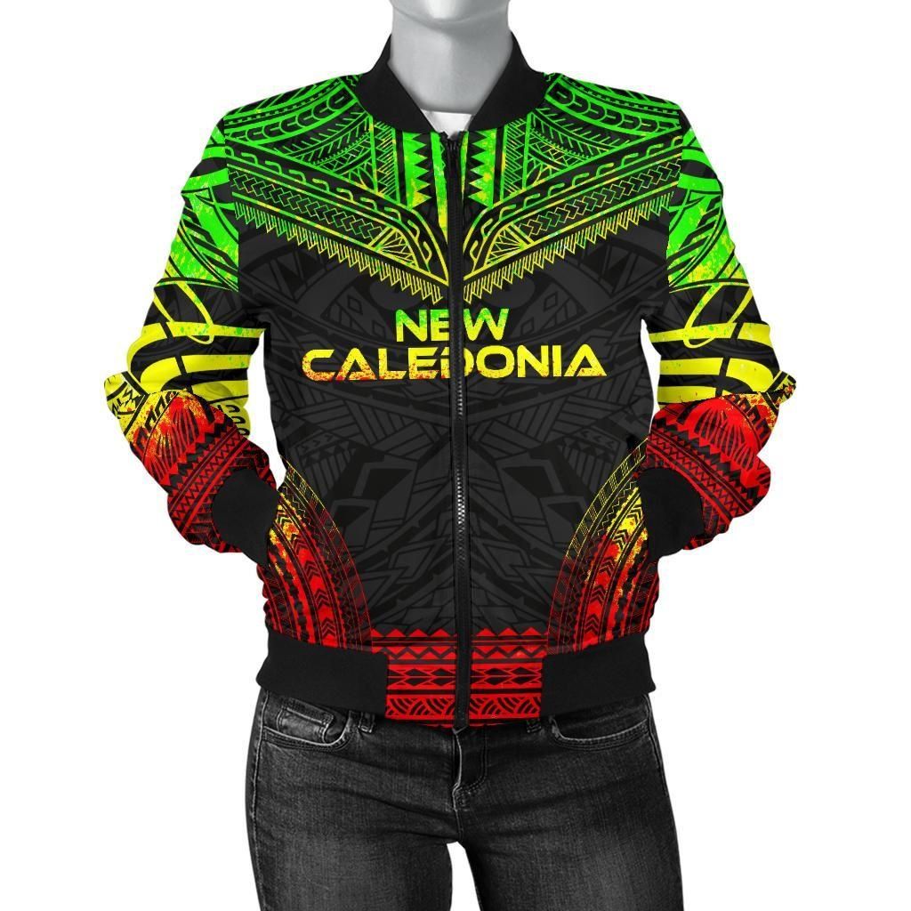 New Caledonia Polynesian Chief Women'S Bomber Jacket - Reggae Version - Bn10 Bomber Jacket New Caledonia Polynesian Chief Women'S Bomber Jacket - Reggae Version - Bn10 Bomber Jacket