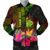 New Caledonia Polynesian Personalised Men's Bomber Jacket- Hibiscus and Banana Leaves - BN15 Bomber Jacket