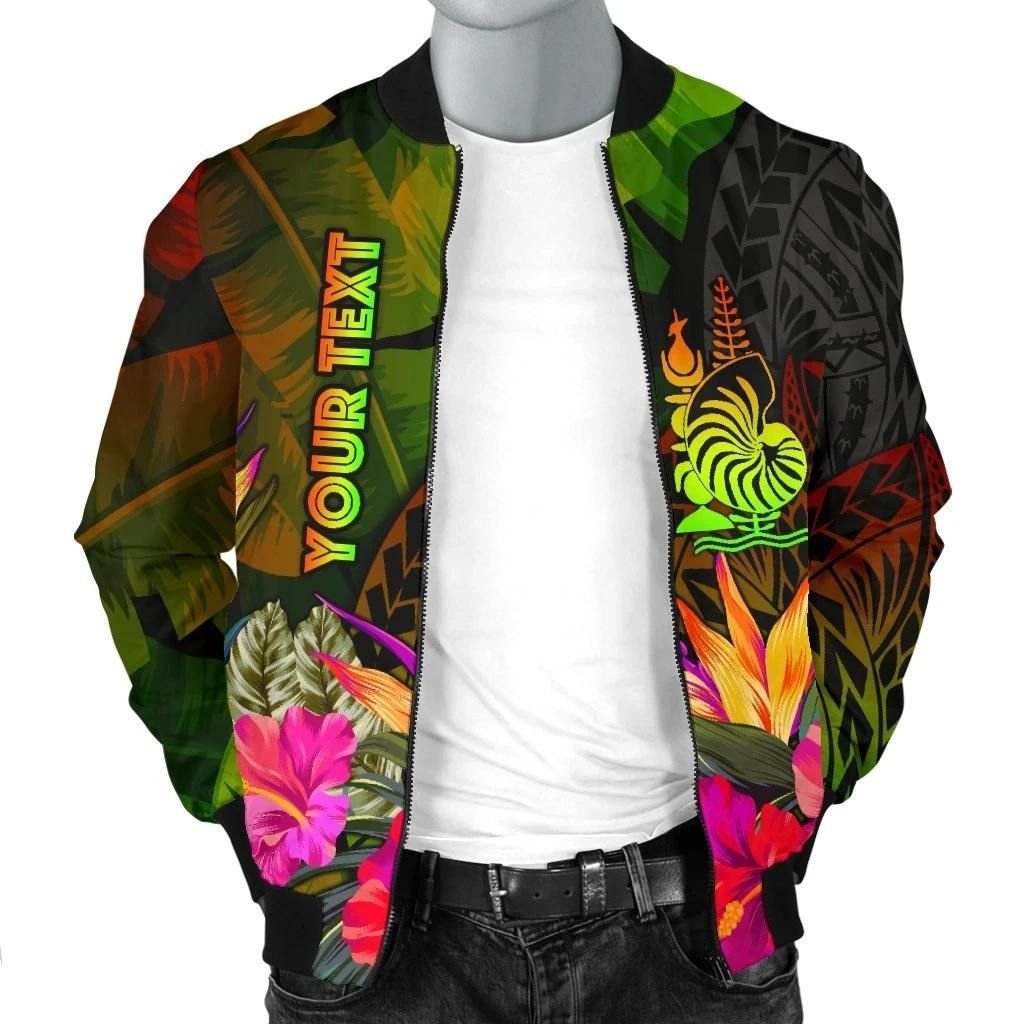 New-Caledonia-Polynesian-Personalised-Mens-Bomber-Jacket-Hibiscus-and-Banana-Leaves-BN15-Bomber-Jacket-2