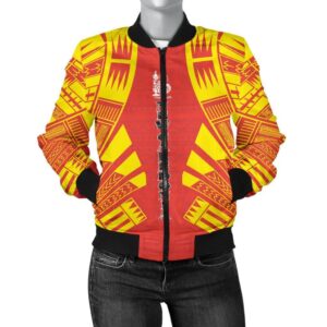New Caledonia Women Bomber Jacket - Polynesian Tattoo Flag - BN0110 Bomber Jacket