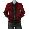 New Caledonia Women Bomber Jacket - Polynesian Tattoo Red - BN0110 Bomber Jacket