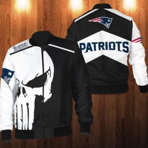 New England Patriots Punisher Skull Bomber Jacket