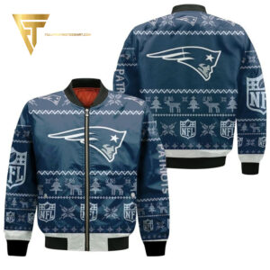 New England Patriots Ugly Christmas Full Print Bomber Jacket